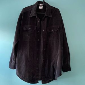 Black courderoy shacket